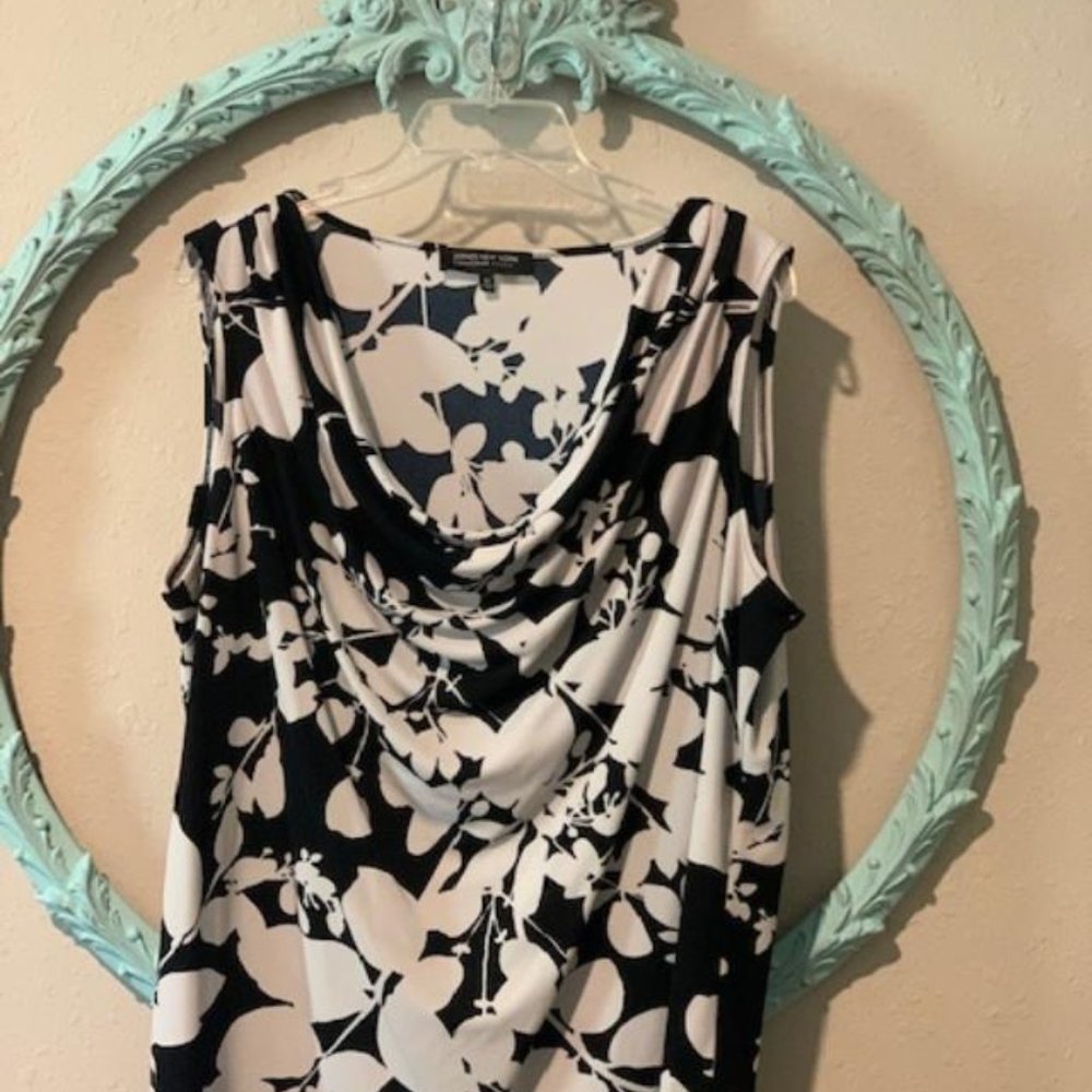 Jones New YorkCollection Black and White Blouse